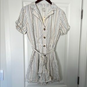 Francesca’s (Harper Heritage) Striped Button-Up Romper